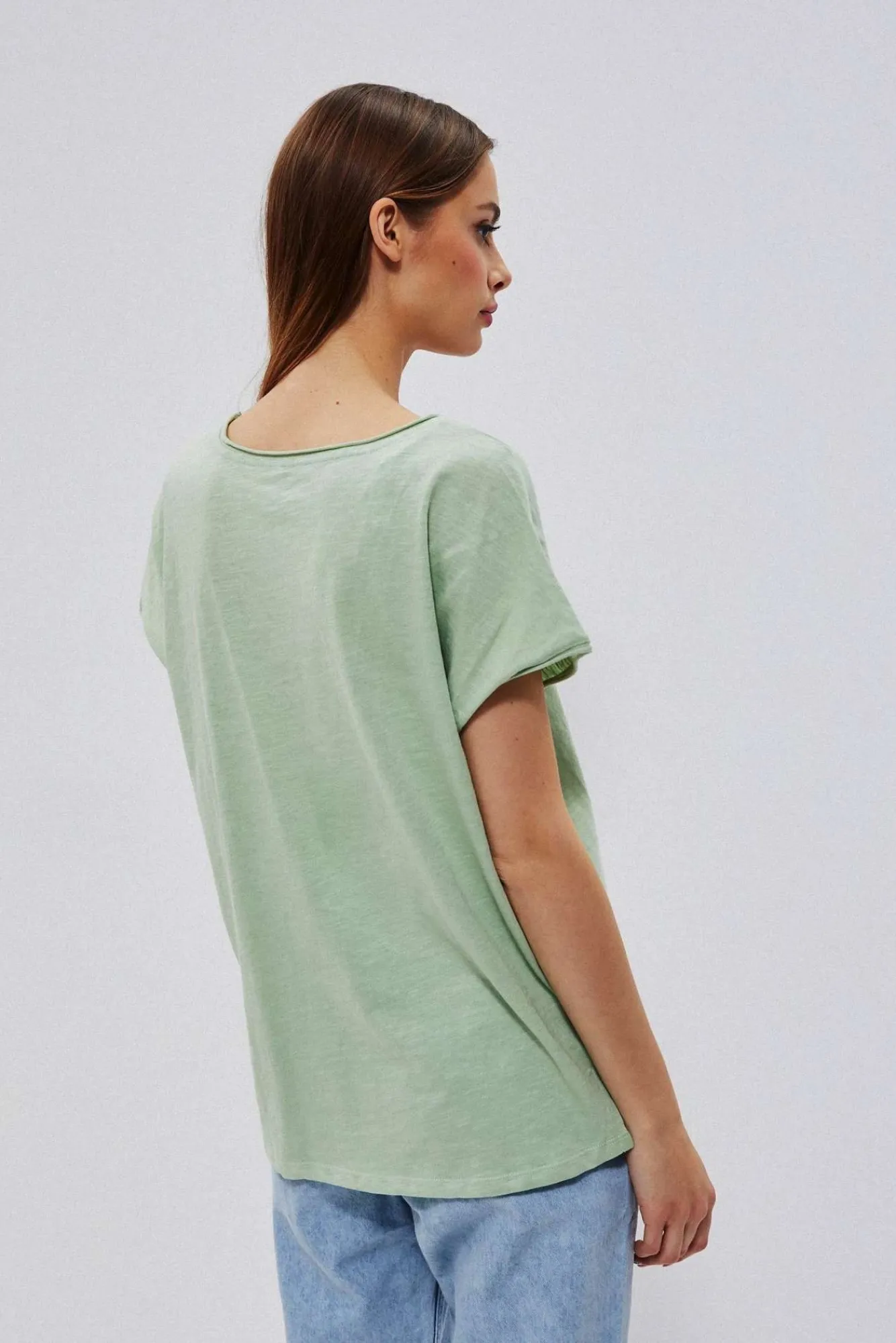 Bluzki Bawełniane|Bluzki Z Krótkim Rękawem>Moodo Bawełniany t-shirt z kieszonką