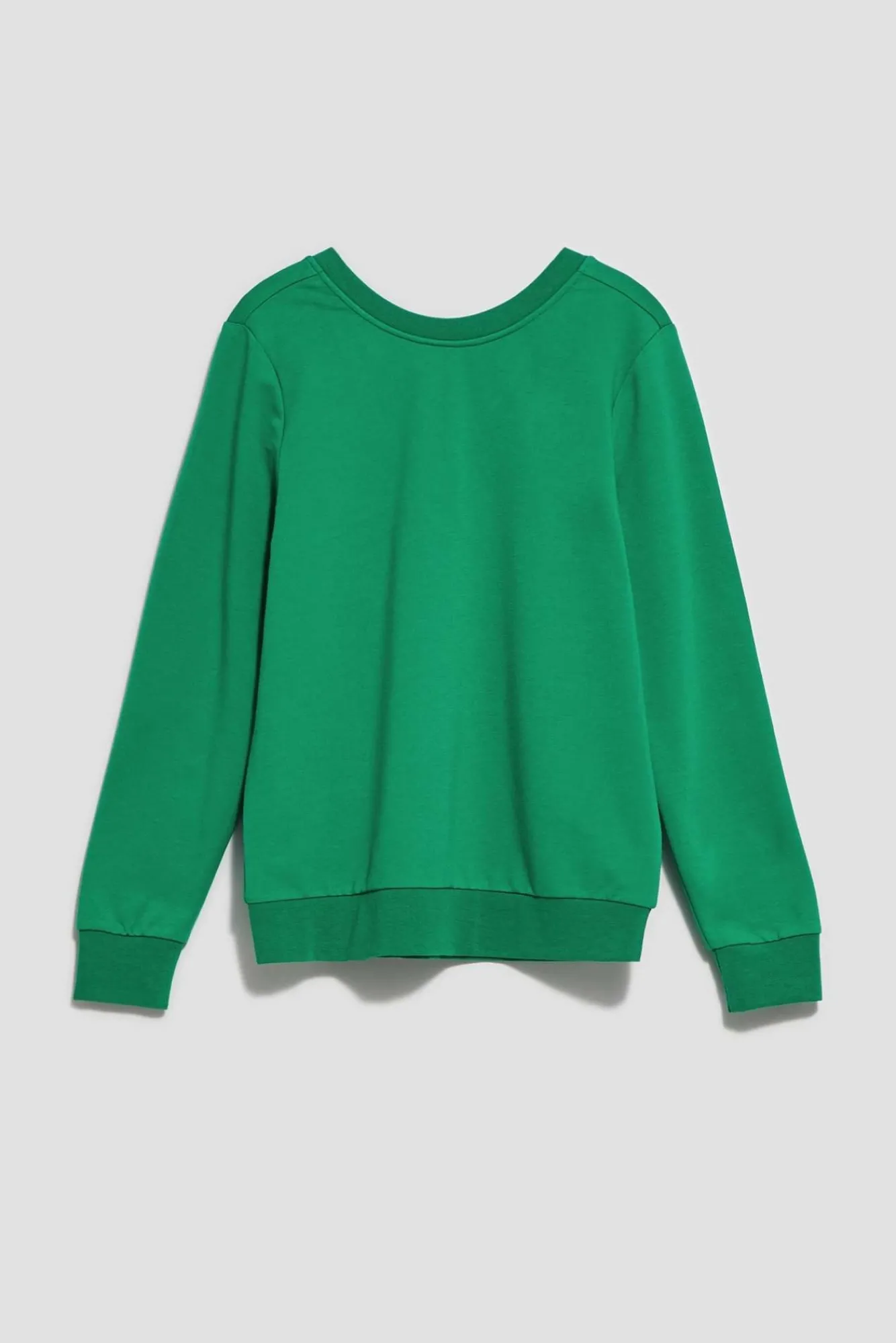 Bluzy Wiosenne|Bluzy Damskie Krótkie>Moodo Bluza z dekoltem na plecach zielona
