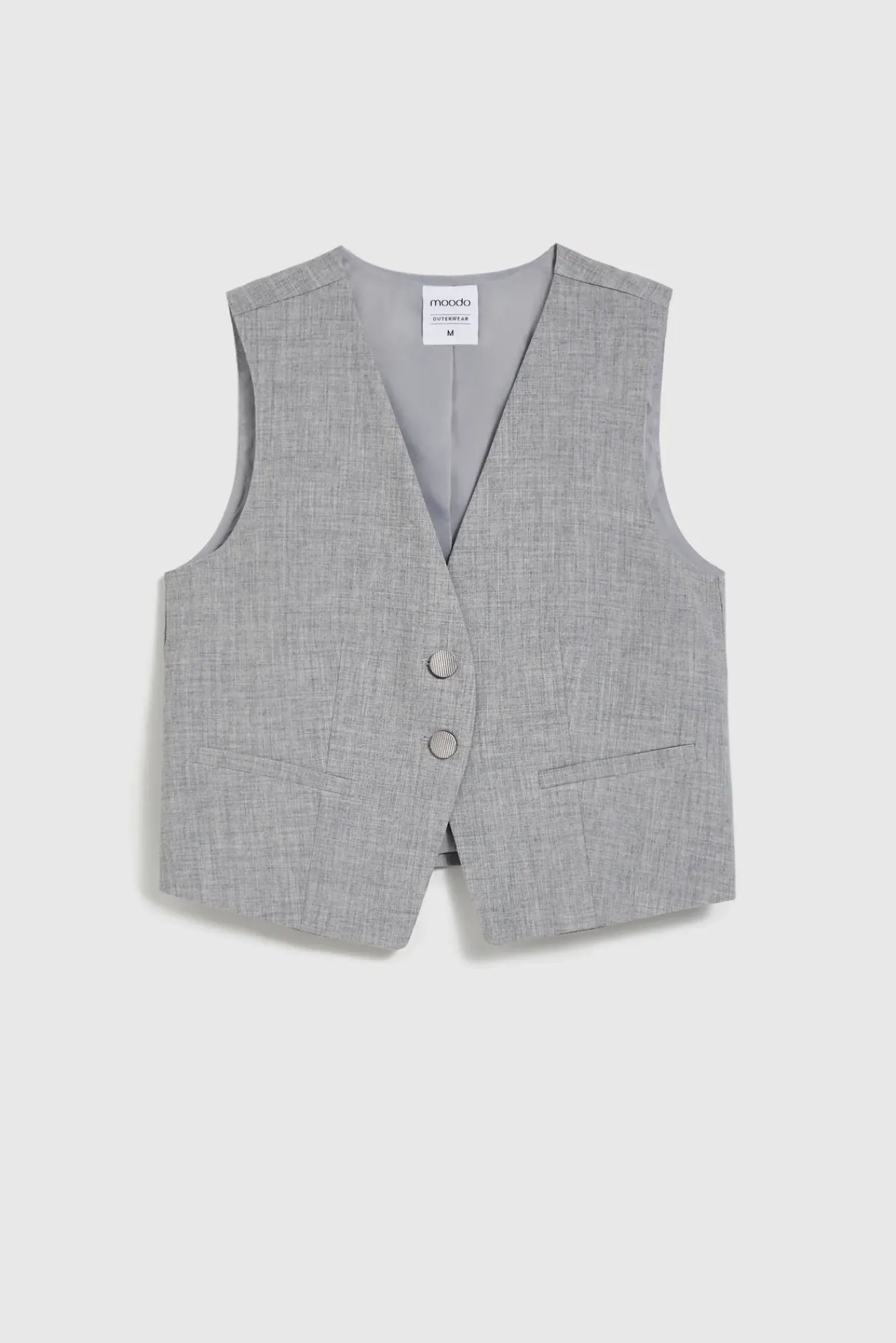 Kamizelki Damskie Garniturowe|Kamizelki Damskie Eleganckie>Moodo Elegancka kamizelka szara