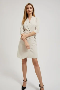 Sukienki Beżowe|Sukienki Gładkie>Moodo Elegancka sukienka beżowa