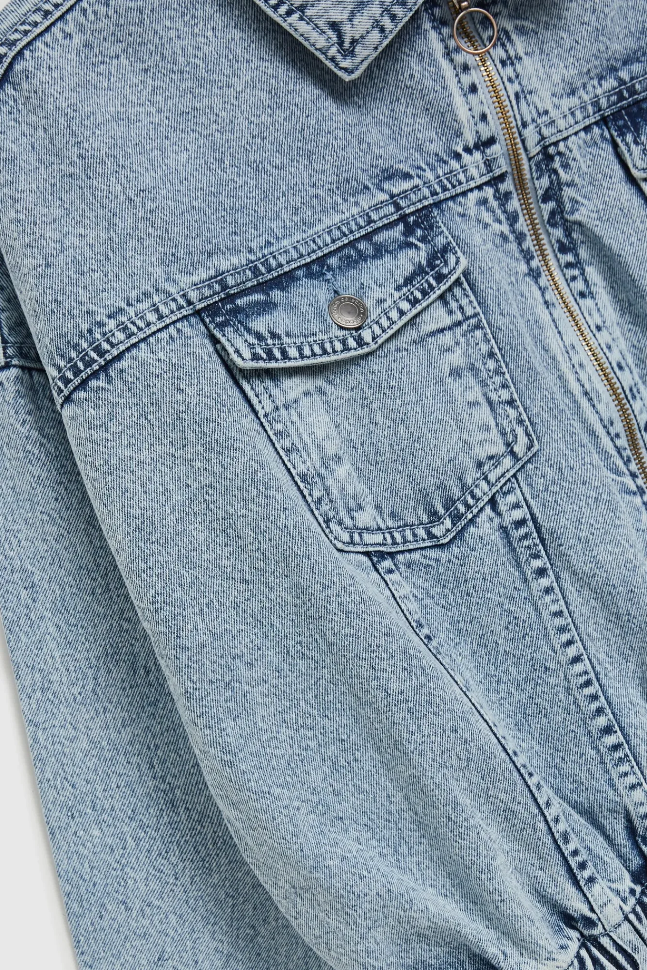 Kurtki Krótkie|Kurtki Letnie>Moodo Jeansowa kurtka zapinana na zamek niebieska