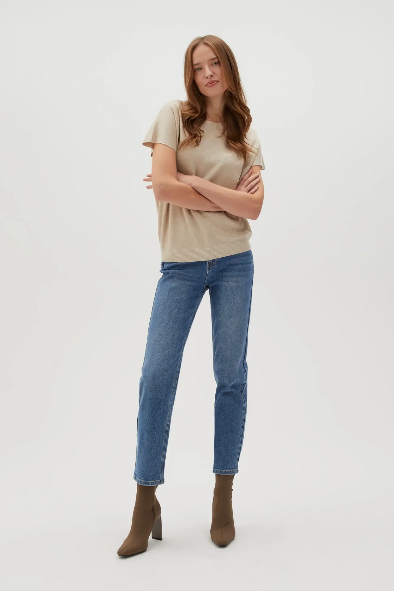 Jeansy Proste|Jeansy Regular Fit>Moodo Jeansy z prostymi nogawkami i z przetarciami niebieskie