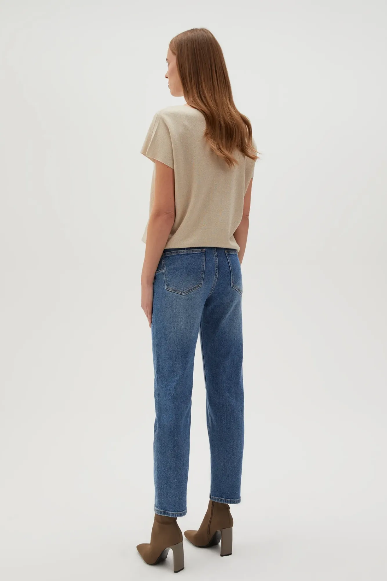 Jeansy Proste|Jeansy Regular Fit>Moodo Jeansy z prostymi nogawkami i z przetarciami niebieskie