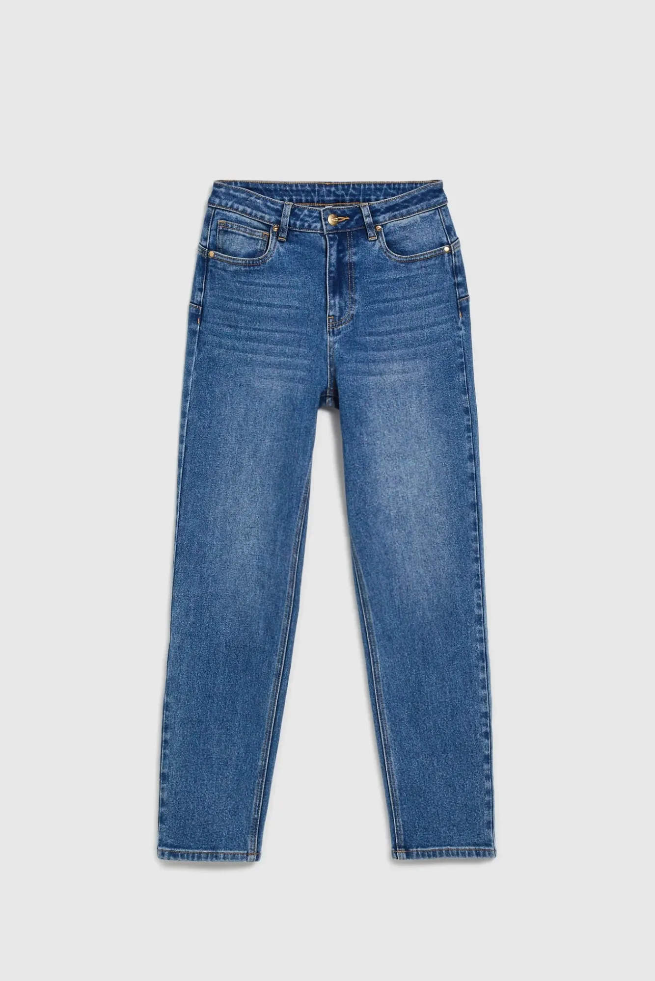 Jeansy Proste|Jeansy Regular Fit>Moodo Jeansy z prostymi nogawkami i z przetarciami niebieskie
