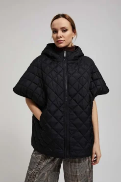Kamizelki Damskie Czarne|Kamizelki Damskie Na Jesień>Moodo Kamizelka oversize z kapturem