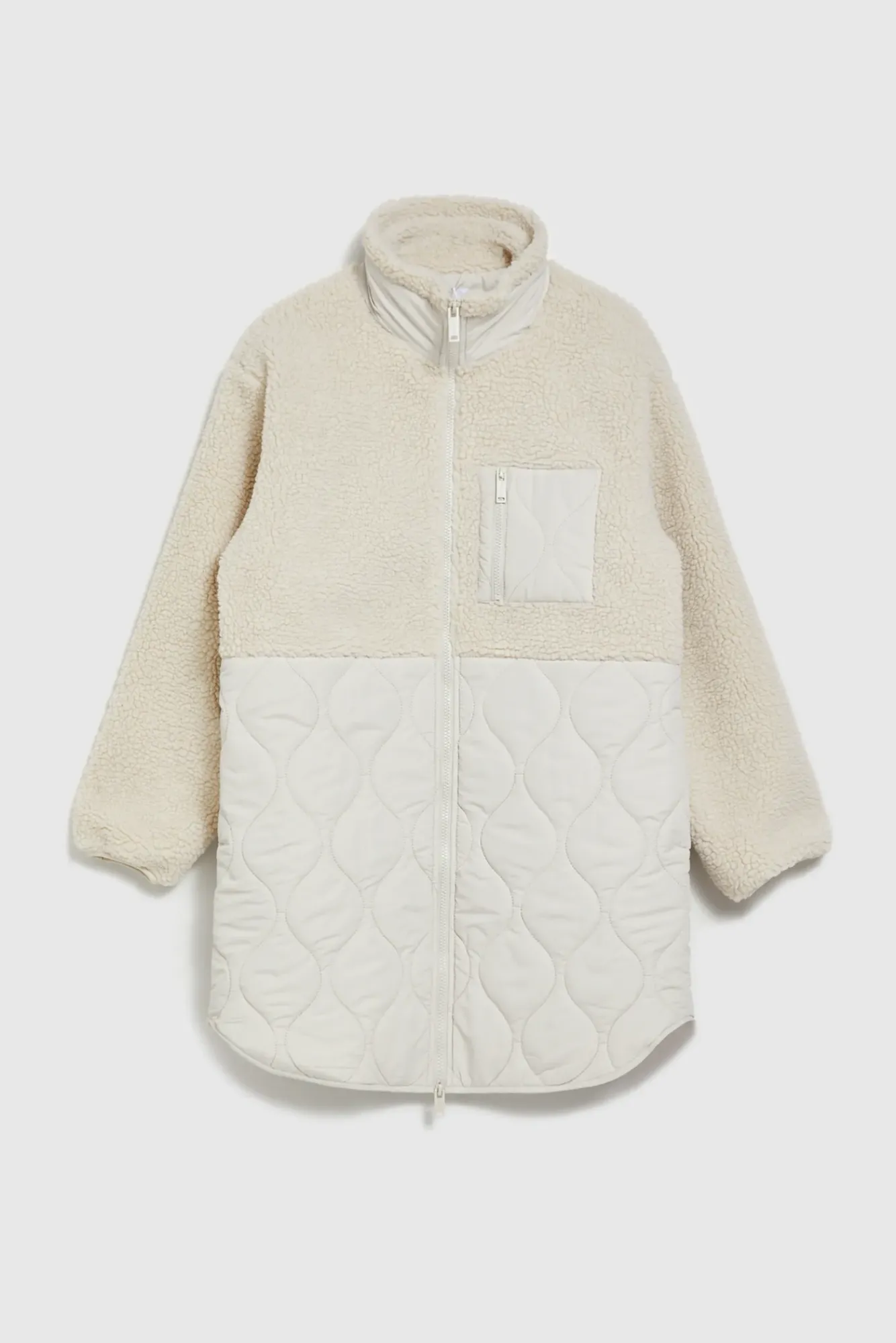Kurtki Oversize|Kurtki Pikowane>Moodo Kurtka teddy beżowa