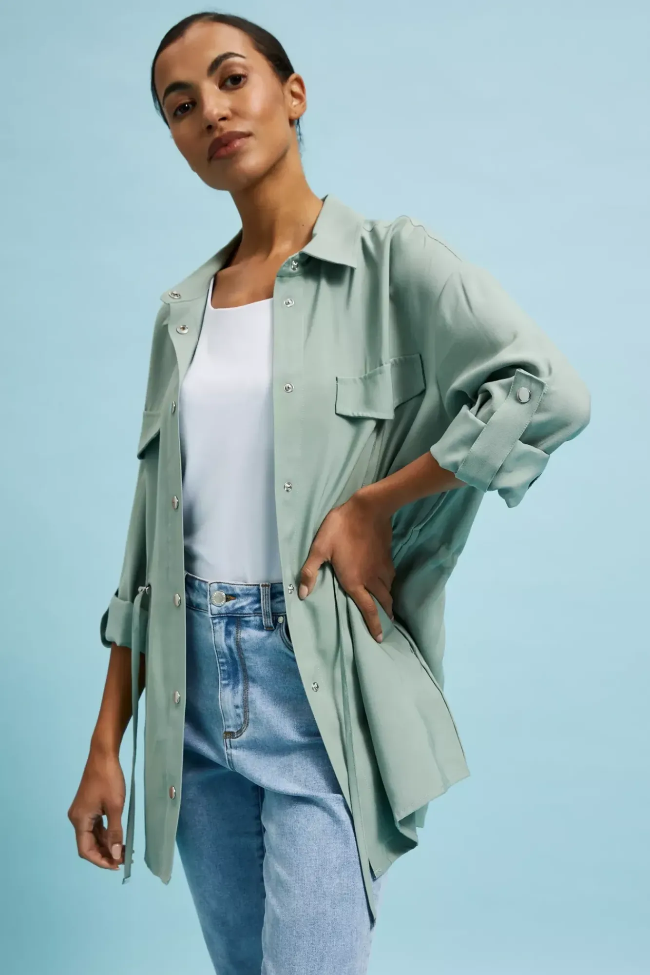 Kurtki Letnie|Kurtki Oversize>Moodo Letnia kurtka oliwkowa