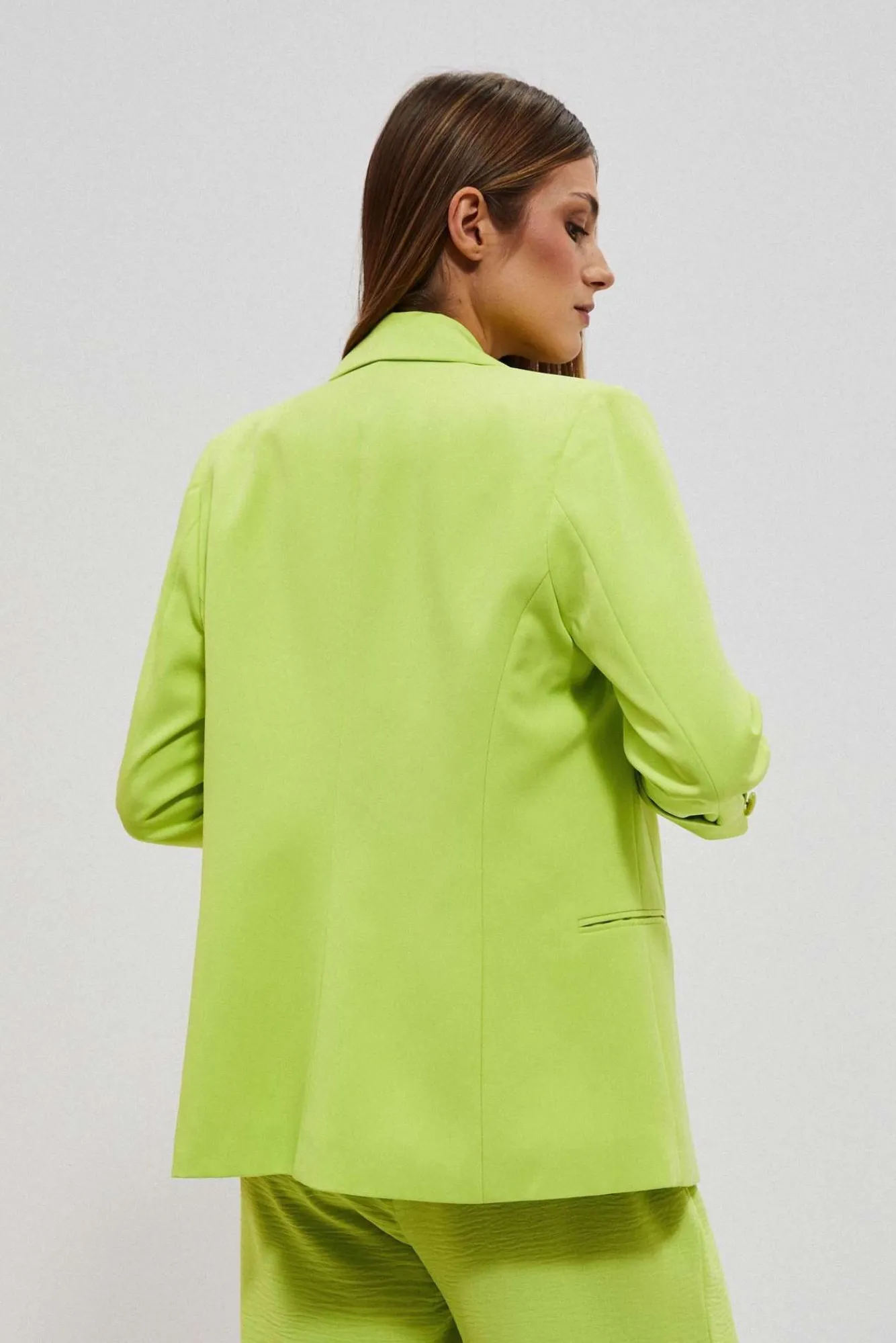 Eleganckie Marynarki Damskie>Moodo Marynarka z rękawem 3/4 neonowa