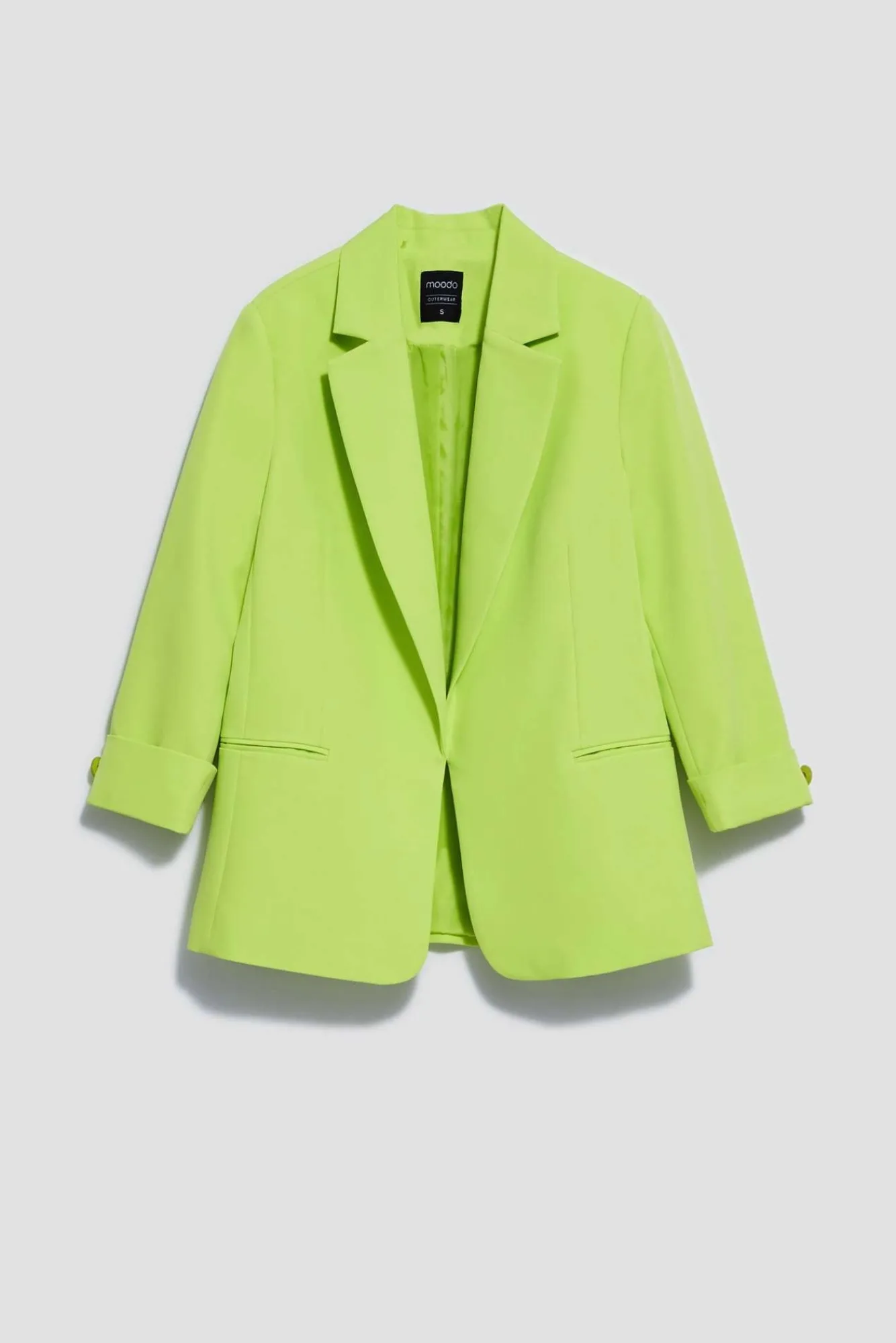Eleganckie Marynarki Damskie>Moodo Marynarka z rękawem 3/4 neonowa