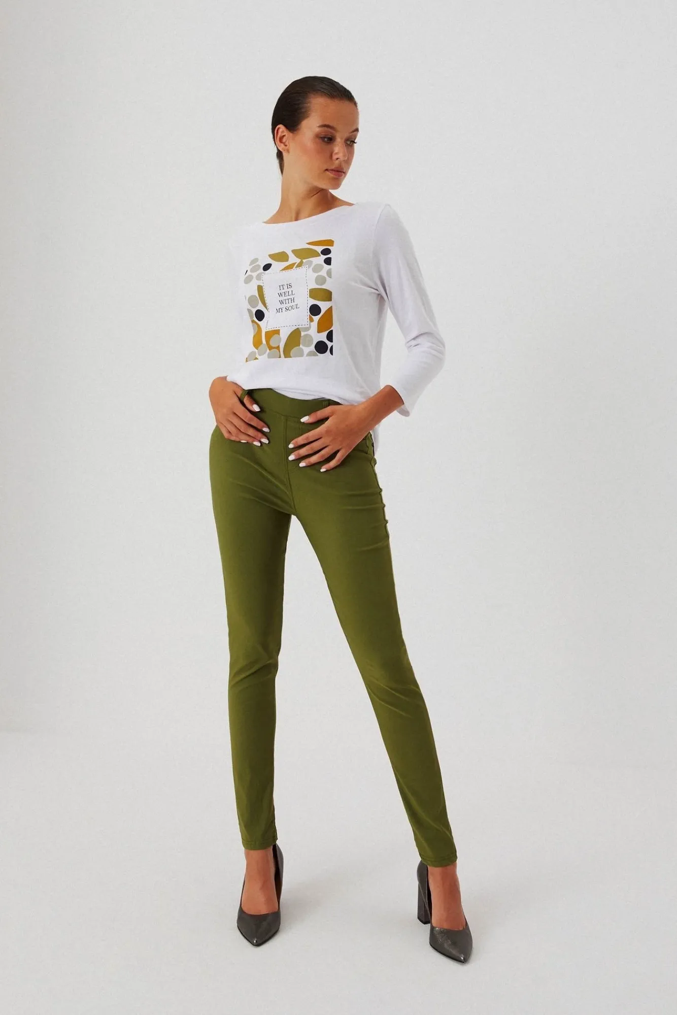 Spodnie Z Wysokim Stanem|Spodnie Rurki>Moodo Spodnie rurki z wysokim stanem