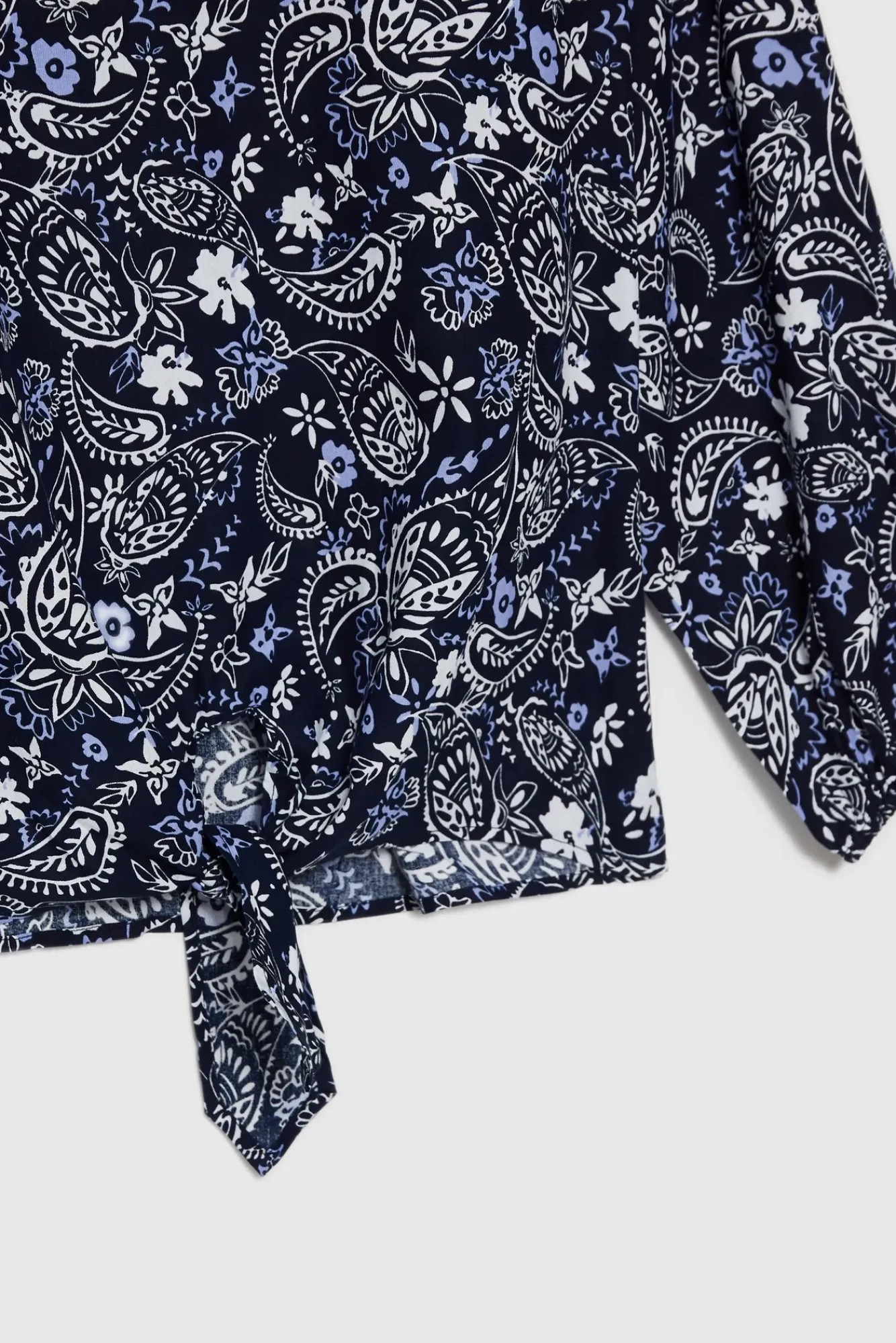 Koszule Casual|Koszule Z Nadrukiem>Moodo Wiskozowa koszula z wzorem paisley granatowa